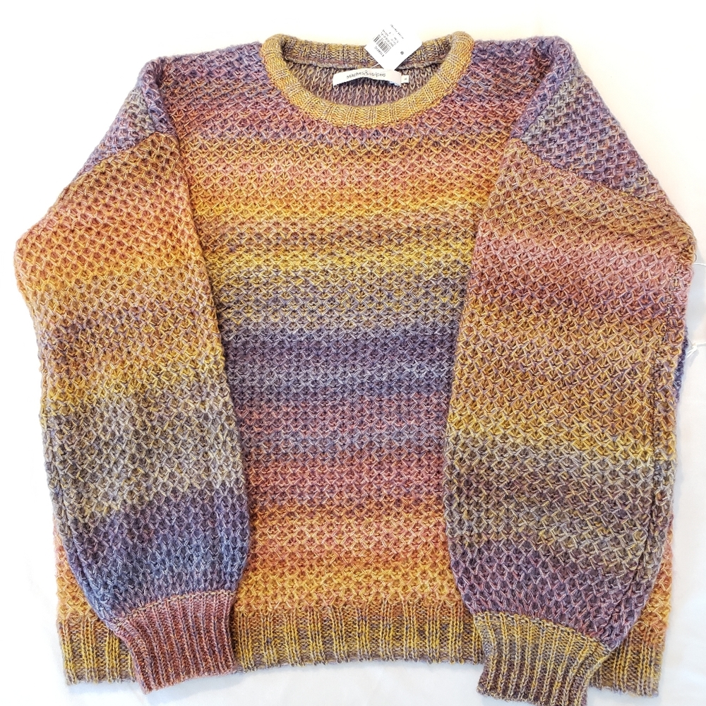 Stitches and Stripes Aries Rainbow sweater